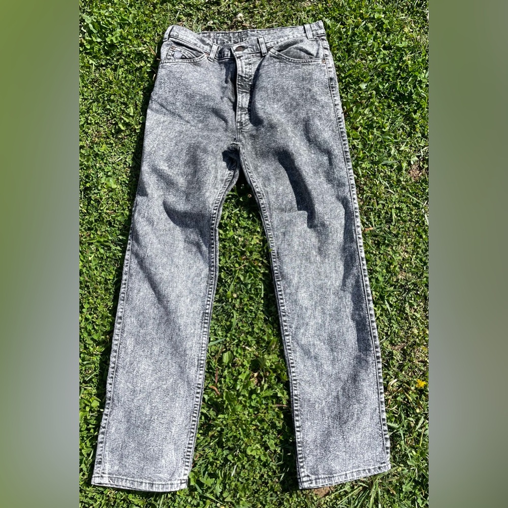 Levi’s Silver Medal Acid Wash Black Jeans Men’s Size 34 x 32 MADE IN USA Vintage